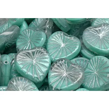 Korálek Korálky Kiwi Srdíčka č.2389 (18x18mm)