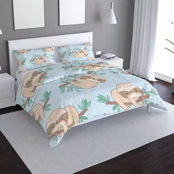 Povlečení Saténové povlečení Lenochodi na větvi - Sablio - 140x220 / 90x70