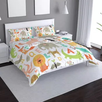 Povlečení Saténové povlečení Zoo abeceda - Sablio - 140x220 / 90x70