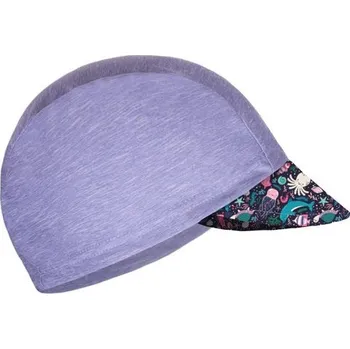 Módní doplněk Unuo, Funkční čepice s kšiltem UV 50+, Žíhaná holubičí šedá, Mořský svět (Unuo functional UPF 50+ cap with peak) - S (45 - 48 cm)