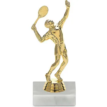 Figurka tenis muž, 15 cm, zlato, včetně podstavce