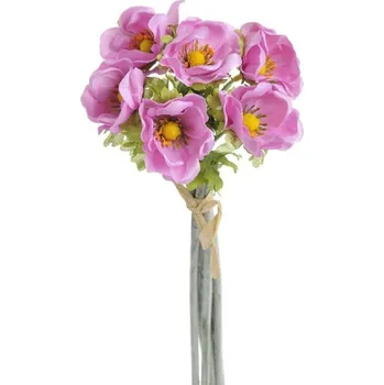 umělá květina Kytice sasanek anemon růžová 6 kusů