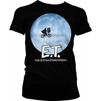 Dámské tričko E.T. Mimozemšťan tričko, Bike In The Moon Girly Black, dámské XL
