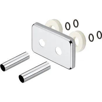 Radiátor SAPHO Krycí rozeta obdélníková k připojovací sadě TWIN, chrom CP7035