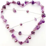 Drátěné srdce - fialové s Ametystem malé