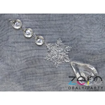 Vločka s přízdobou akrylový (sklo) závěsná 20 cm