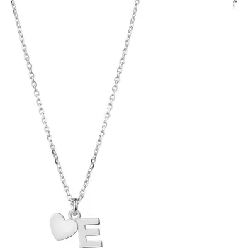 Náhrdelník Stříbrný náhrdelník - písmeno E, srdce - AP527-8391