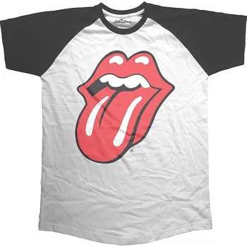 Pánská móda Rolling Stones tričko, Classic Logo Short Sleeve Raglan Black, pánské XL
