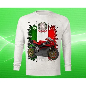 Pánská mikina mikina MV AGUSTA pánská S (mikina s motorkou světle šedý melír)