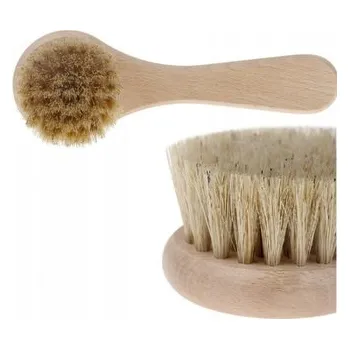 BocioLand Dřevěný velký kartáč s pevným přírodním vlasem, přírodní