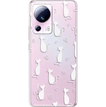 Pouzdro na mobilní telefon Odolné silikonové pouzdro iSaprio - Cat pattern 05 - white - Xiaomi 13 Lite