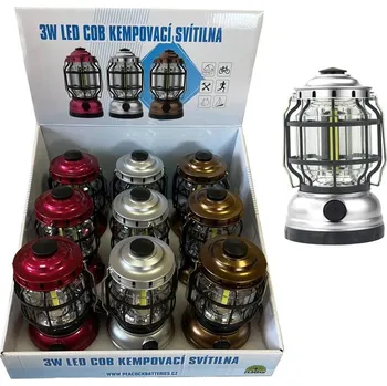 Svítilna Konnoc S-3521 3W LED COB kempovací svítilna