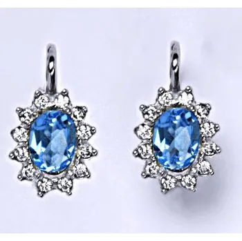 Náušnice Stříbrné náušnice Kate přírodní topaz swiss - NK1480 (Sttříbrné náušnice Kate s topazem 7 x 5 mm)