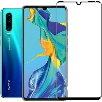 3x Picasee 3D tvrzené sklo s rámečkem pro Huawei P30 - černé - 2+1 zdarma