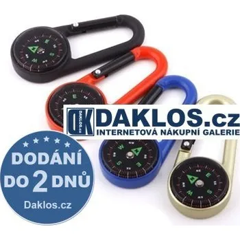 Kompas s karabinou jako přívěsek / klíčenka Fialová