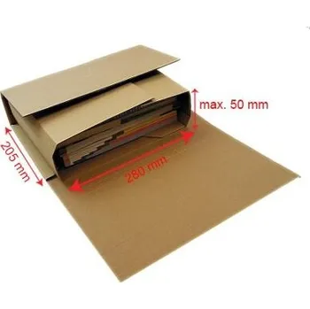 Obalový materiál Křížový obal A5 s rozměry 280 x 205 x 50 mm, 3VVL, krabice na knihy / poštovní obal