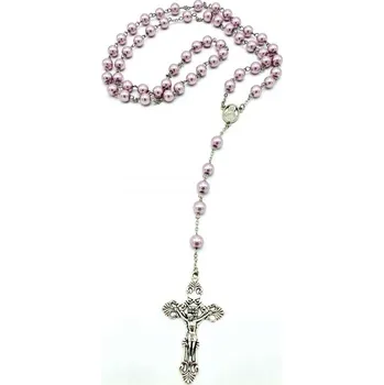 Růženec Růženec růžové perle 8 mm - flamingo