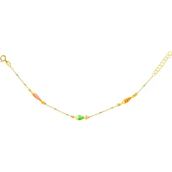 Náramek Zlatý náramek se smaltem, anker - ryby - AP533-6867