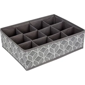 Organizér oblečení HomeLife Organizér do zásuvky 12 přihrádek, 32 x 24 x 10 cm, vzor list šedo-bílá list šedo-bílá