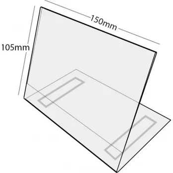 Plastový stojánek L 105 x 150(A6) na šířku antireflexní se samolepkou 105 x 150 antireflex+samolepka - 1 ks