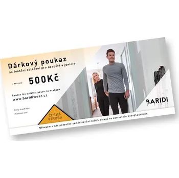 Dárková taška Dárkový šek 500 Kč Baridi wear