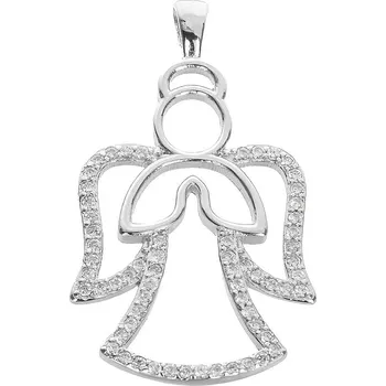 Přívěsek Argento 85877 Stříbrný přívěsek - anděl, čiré kulaté zirkony