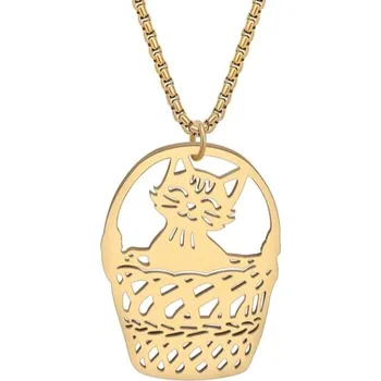 Náhrdelník Náhrdelník s přívěškem; kotě v košíku