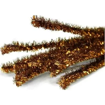 Hobby drát Plyšový drátek průměr 9mm, 1ks, zlatý