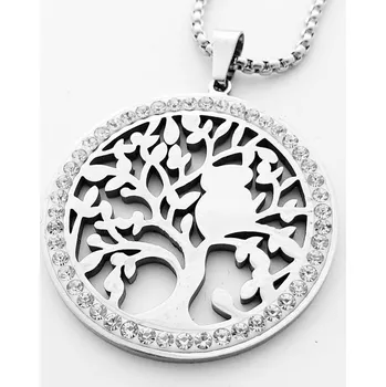 Náhrdelník Ocelový náhrdelník - Strom života se sovičkou