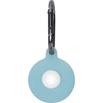 Pouzdro ze silikonu pro Apple AirTag na klíče nebo batoh s karabinou - Svítivě modrá klíčenka