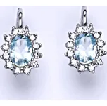 Stříbrné náušnice Kate přírodní topaz sky - NK1480 (Sttříbrné náušnice Kate s topazem 7 x 5 mm)