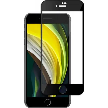 3x Picasee 3D tvrzené sklo s rámečkem pro Apple iPhone SE 2020 - černé - 2+1 zdarma