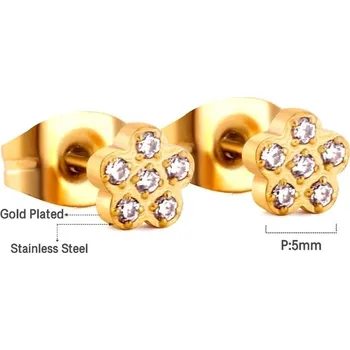 Náušnice Luxusní zirkonové náušnice s květinovým motivem - 351G