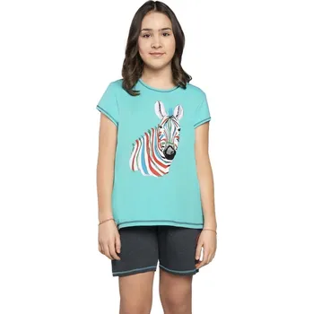 Dívčí pyžamo Dívčí pyžamo ITALIAN FASHION AFRYKA tyrkysová/tmavá melanž 122/128 0