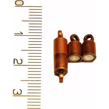Materiál na výrobu šperku Zapínání magnetické s očkem, délka 16mm, průměr 4mm. (bronz)