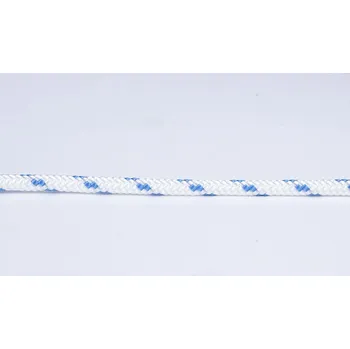 PES šňůra 5mm bílá modrá tečka s jádrem