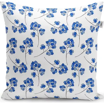 Polštář Dekorační polštář Modré kvítí - Sablio - 40x40 cm