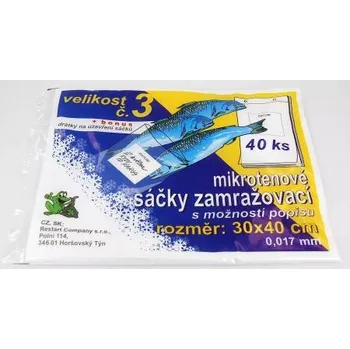 Sáček na potraviny Sáčky zamražovací č.3, rozměr 30x40cm, 40ks, extra silné 17mic