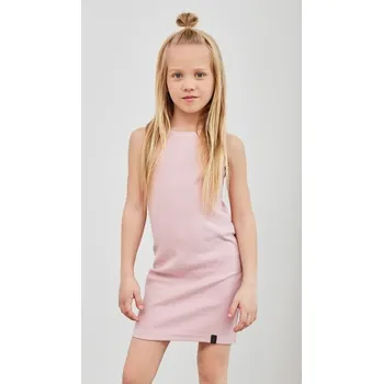Dívčí šaty Bavlněné přiléhavé dětské šaty staro růžové - 104/110