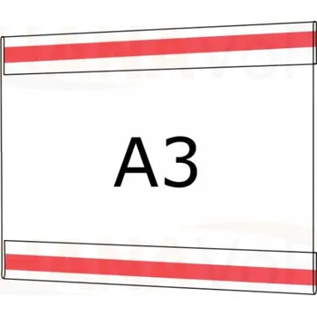 Plastová kapsa A3 na šířku typ C 2x čirá samolepka-IF229 PVC kapsa A3Š - 2x čirá samolepka - 1 ks