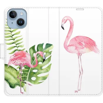 Pouzdro na mobilní telefon Flipové pouzdro iSaprio - Flamingos - iPhone 14