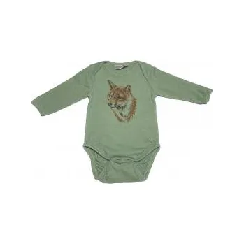 E-myslivost Myslivecké dětské tričko bodyčko - liška - zelené - Velikost 86