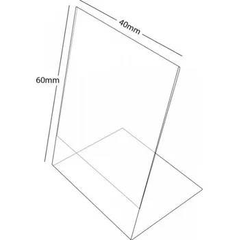Plastový stojánek L 60 x 40 na výšku čirý 60 x 40 na výšku čirý - 1 ks