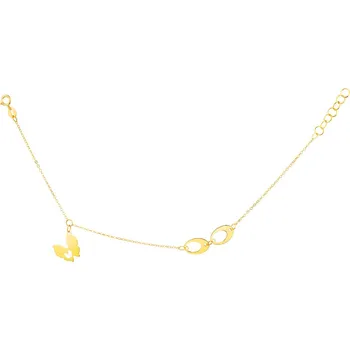 Náramek Zlatý náramek s motýlem - AP524-2483