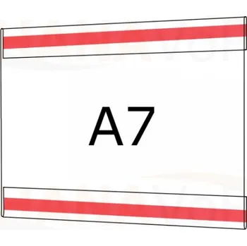 Plastová kapsa A7 na šířku typ C 2x čirá samolepka PVC kapsa A7Š - 2x čirá samolepka - 1 ks