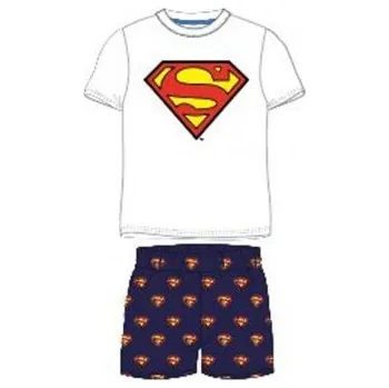 Chlapecké pyžamo E plus M - Chlapecké letní pyžamo Superman - bílé / 100% bavlna 128