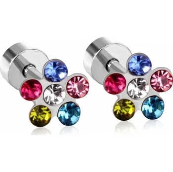 Náušnice Dětské náušnice z chirurgické oceli ve stříbrné barvě - EA60466MS