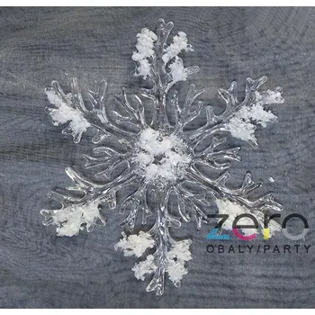 Vločka zasněžená akrylová (sklo) závěsná pr. 20 cm