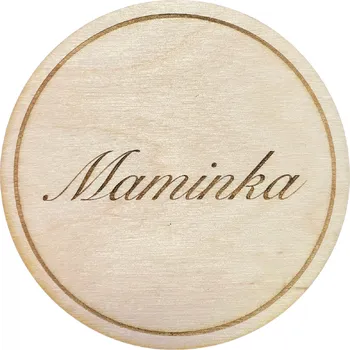 Podtácek WoodenPuzzle.cz Kulatý dřevěný podtácek s vlastním textem - sada 6 ks Font: Snell Roundhand