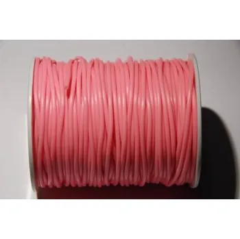 Materiál na výrobu šperku Kaučuková šňůrka dutá, průměr 2mm, metráž růžová